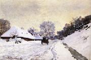 Claude Monet The Cart Snow-Covered Road at Honfleur Spain oil painting artist